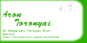 aron toronyai business card