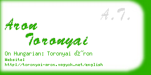 aron toronyai business card